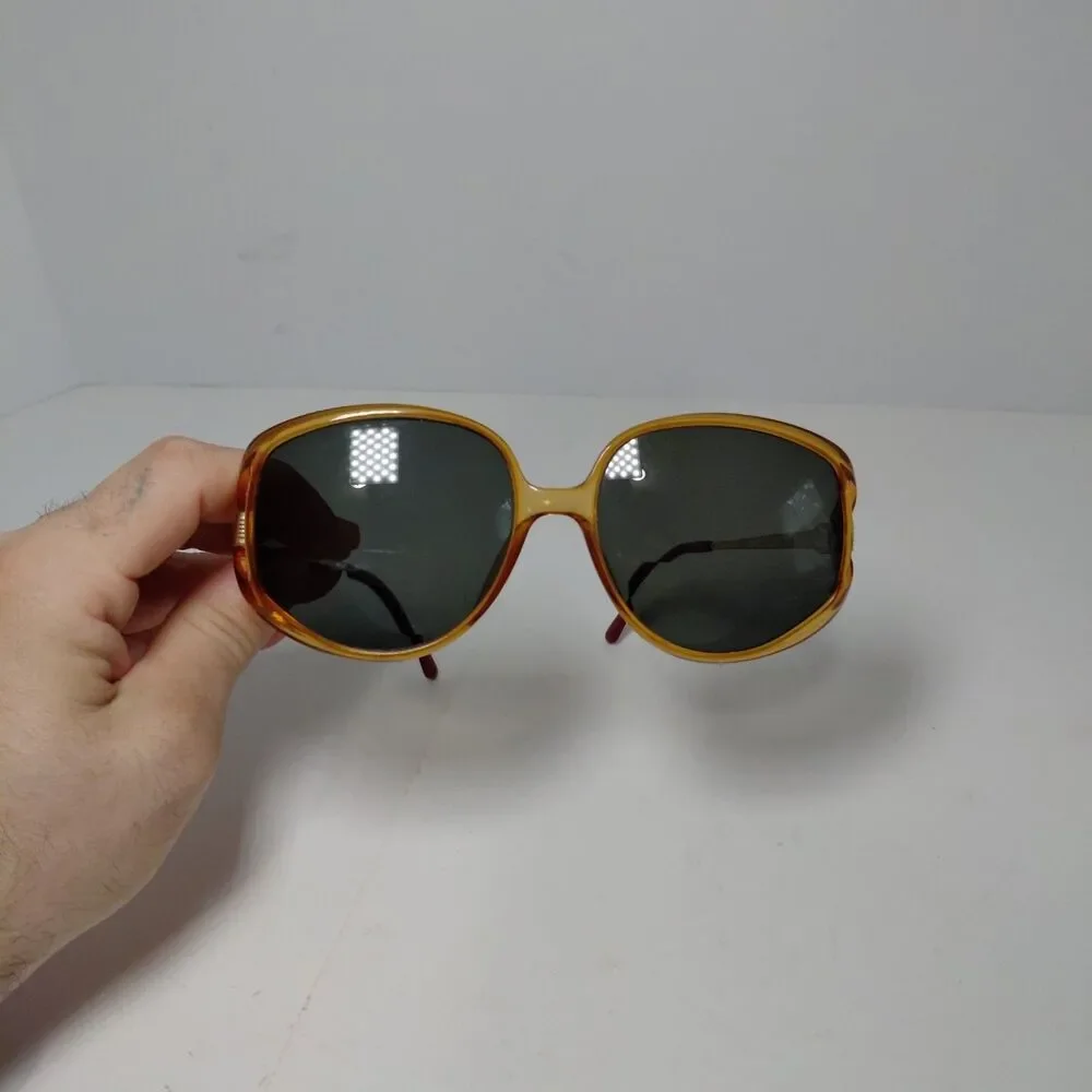 Vintage Christian Dior Amber & Gold Clear Oval Glasses Germany 2394 30 57 16 125